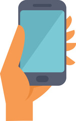 Hand is holding a smartphone with a blank screen, perfect for showcasing your mobile app or website design