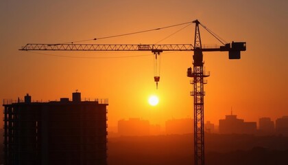  Construction sunrise  Building the future