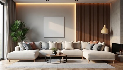  Modern living room with minimalist decor and natural light