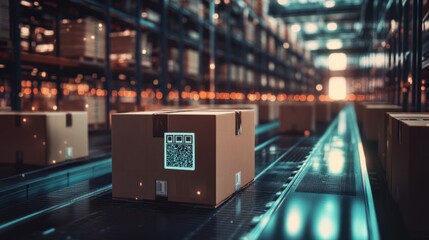 time pick order product check can storehouse boxes group concept technology chain supply management inventory warehouse asset codes qr 0 4 industry logistic smart system digital background