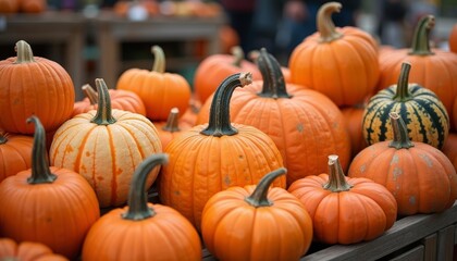  Autumn harvest  A bounty of pumpkins in vibrant hues
