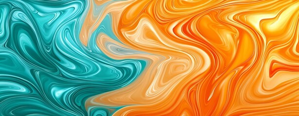 Obraz premium Colorful abstract swirl pattern in blue and orange hues, vibrant and dynamic.