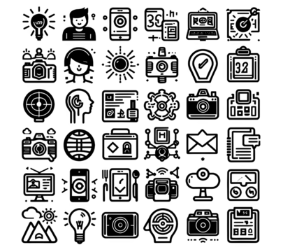 App and web icon pack, png file, graphic line art
