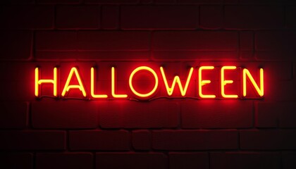Obraz premium Spooky Halloween vibes with neon signage