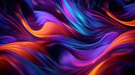 Neon abstract patterns pulsating in sync with music.