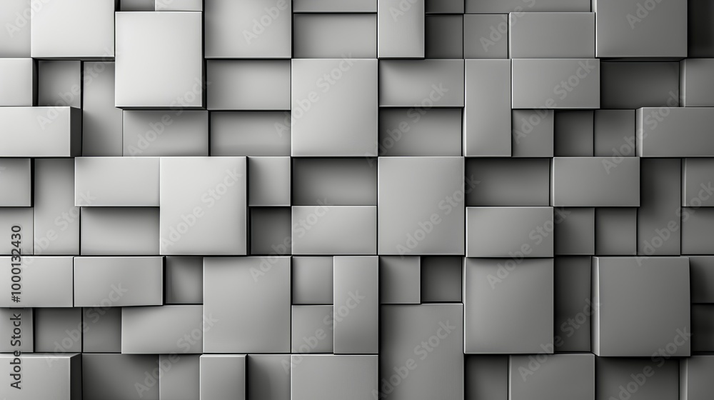 Poster Realistic texture of a grid pattern with intersecting lines in varying shades of grey forming squares and rectangles for a sleek and sophisticated background. high resolution Illustration, in the