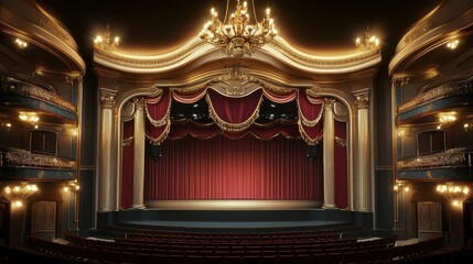 Breathtaking renaissance inspired theater  a grand fusion of elegance and artistic majesty
