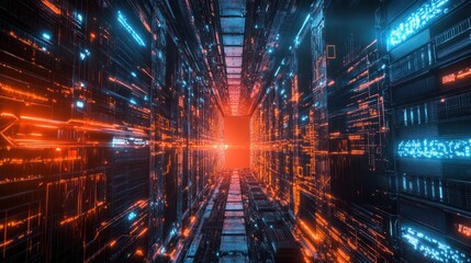 Innovative bitcoin mining concept: advanced cryptocurrency blockchain network visualization as digital artwork for tech enthusiasts