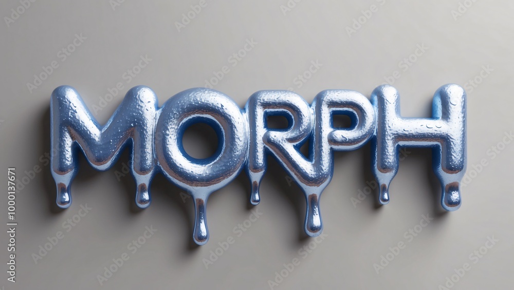 Poster shiny metallic text effect for modern design projects