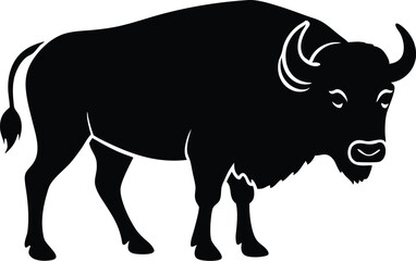American bison Icon with Transparent Background - Versatile Clip art Design 