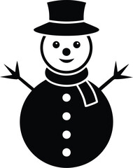snowman logo icon with Transparent Background clip art
