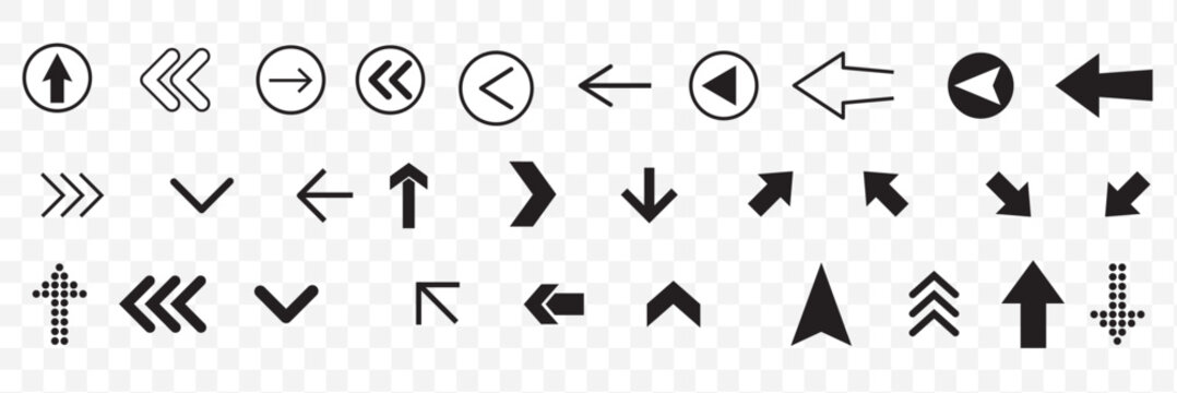 Arrows set of 100 black icons. Arrow icon. Arrow vector collection. Arrow. Cursor. Modern simple arrows. Vector illustration. EPS 10.