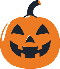Halloween Pumpkin Flat Vector Icon