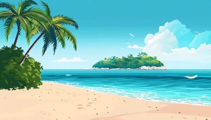 Naklejka premium Beautiful beach at Seychelles, Praslin island