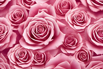 Seamless pattern, collage with beautiful red roses and other beautyful flowers