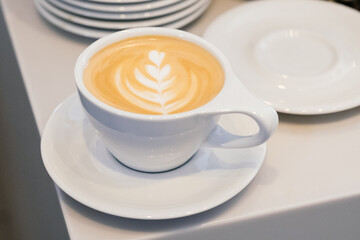 cup of cappuccino latte art 