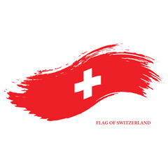 Brush Stroke Flag Of Switzerland Vector Design.