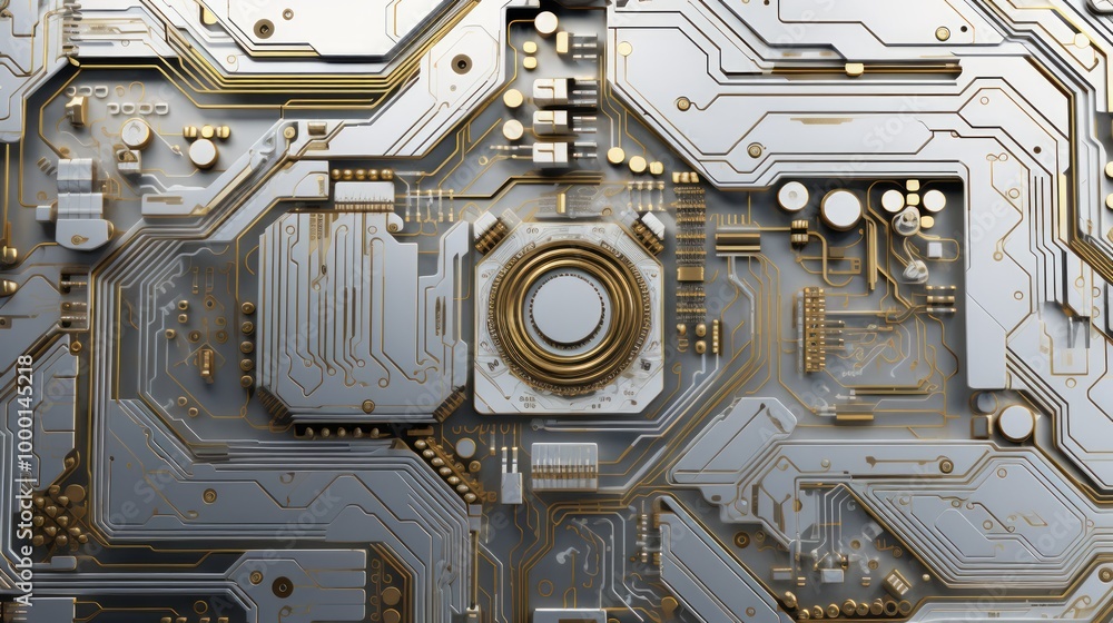 Poster close up of circuit board background. neural network ai generated art