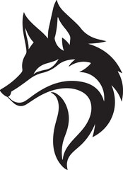 Obraz premium Elegant Stylized Black and White Wolf Head Logo Design