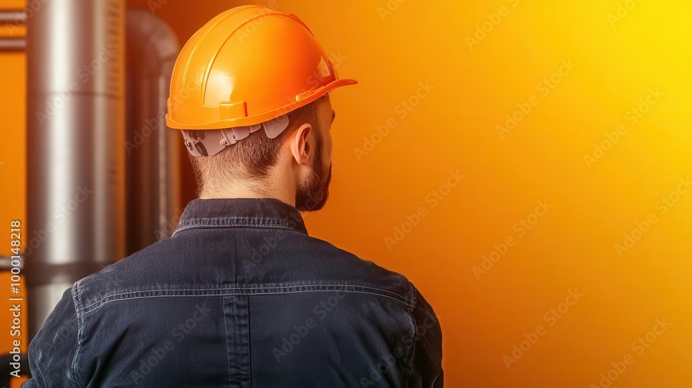 Poster mechanical engineer working on a sustainable hvac system for a green building, mechanical engineer, 