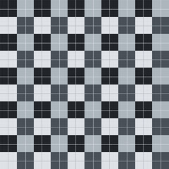 Plaid repeat pattern in black gray white.Gingham seamless pattern with stripes.Checkered tartan Geometric graphic vector illustration background.