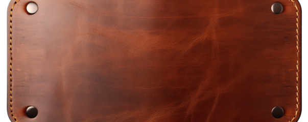 Blank brown leather tag label element isolated on white background