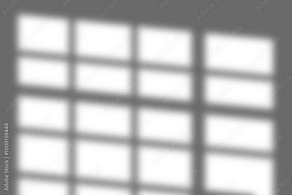 Sticker dark blurred shadow effect from window. soft light and shadow overlay on transparent background. ide