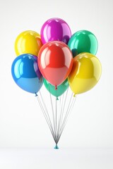 Obraz premium Bright 3D Balloons in Array for Festive Celebrations