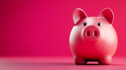A vibrant pink piggy bank symbolizing savings and financial planning, perfect for investment and budgeting themes.