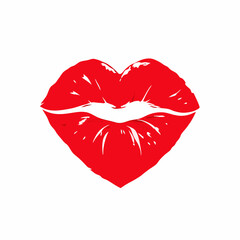 Female lips in shape of heart vector illustration (10)