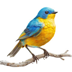 Fototapeta premium Blue and Yellow Bird on a Branch