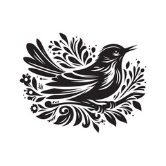 Nightingale Silhouette Vector Illustrations - Perfect for Creative Projects