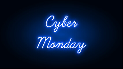 Cyber Monday neon banner