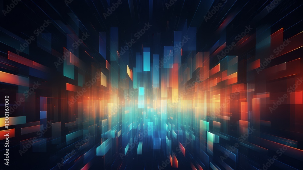 Canvas Prints dark red purple blue color light abstract pixels technology background. neural network ai generated 