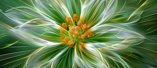 Fototapeta premium A Unique Flower With A Combination Of Green White And Yellow Color Lines