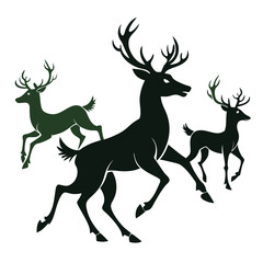 deer vector illustration bundle silhouette design 