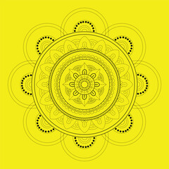 Outline Mandala for Coloring Book Page. Oriental Mandala vector. Mandala Coloring book line art vector illustration. Vector abstract mandala pattern.