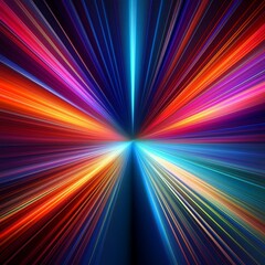 Abstract speed glowing light bold colors background banner illustration - Speedy motion blur creating flashy pattern of straight lines for web banner and wallpaper design (Generative Ai)