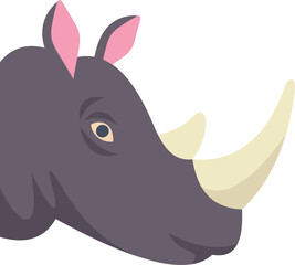 Beautiful rhinoceros is showing its impressive horn