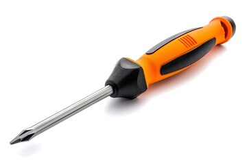 Orange screwdriver isolated on white background.