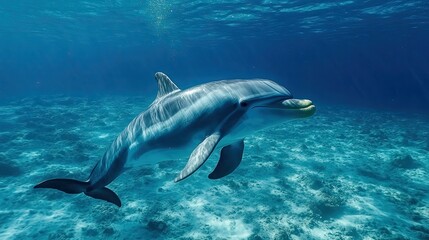 Fototapeta premium Bottlenose Dolphin --ar 16:9 --v 6.1 Job ID: 867bf969-2f02-4807-829d-e6747e5dd984