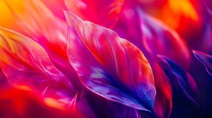 A close up of a bunch of colorful leaves