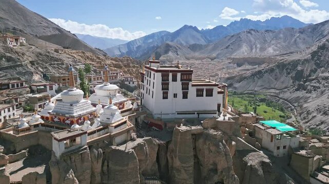 Lamayuru Monastery aerial view, Ladakh, India, Buddhist monasteries, Tibet