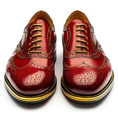 A pair of red shoes on a white background