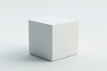 A Single White Cube on a White Surface
