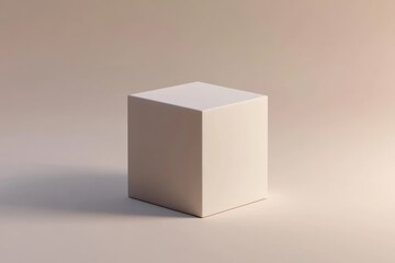 A White Cube on a Beige Background