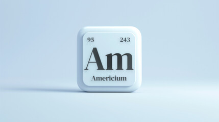 A simple icon of the chemical element Americium on a white background from the periodic table elements.