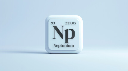 A simple icon of the chemical element Neptunium on a white background from the periodic table elements.