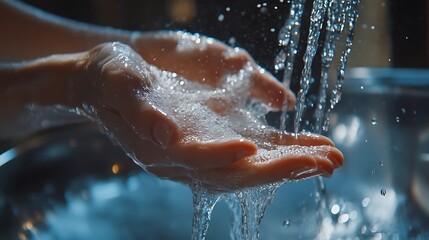 Fototapeta premium pouring water in hands