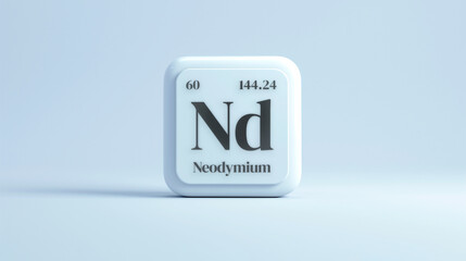 A simple icon of the chemical element Neodymium on a white background from the periodic table elements.